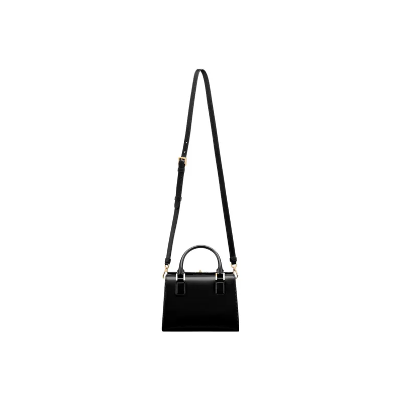 DIOR Calfskin Boston Bag, Shoulder Bag, Crossbody Bag, Handbag Small Size Women's Black-4