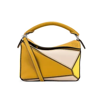 LOEWE Puzzle Classic Calfskin Handbag Shoulder Bag Crossbody Bag Mini Women's Ochre/Yellow