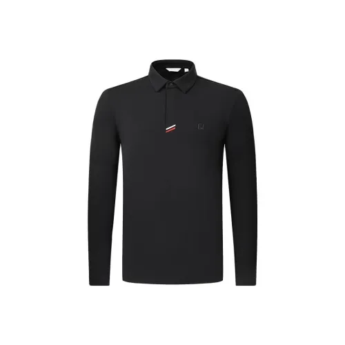 FILA GOLF Series Polo Shirts Men Pitch Black