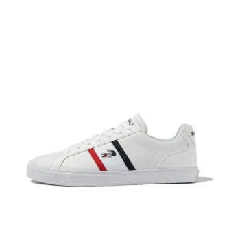 LACOSTE Slip Resistant Low Top Skateboard Shoes Men's White Red Blue