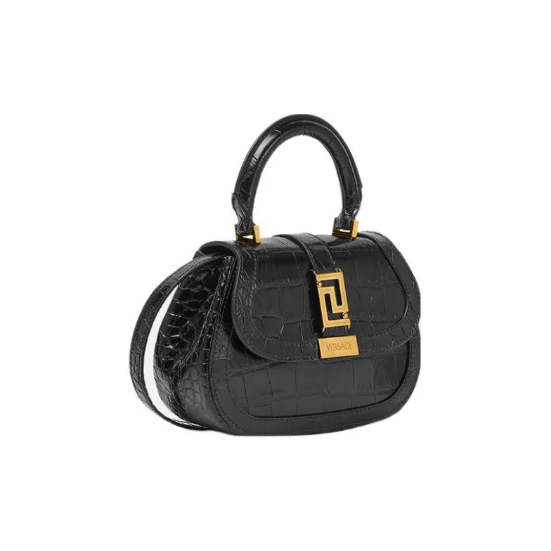 VERSACE Greca Goddess Cow Leather Shoulder Bag, Crossbody Bag, Handbag Mini Women's Black-1