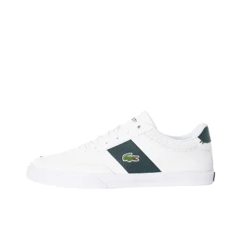 LACOSTE Anti Slip Wear Resistant Low Top Skateboard Shoes Men's White Green