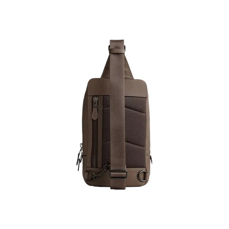 COACH Gotham Leather And Calfskin Sling Bag Fanny Pack Shoulder Bag Crossbody Bag Small Size Men's Brown-1