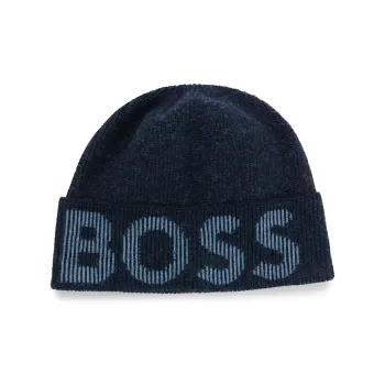 HUGO BOSS Logo jacquard Knitted Beanie