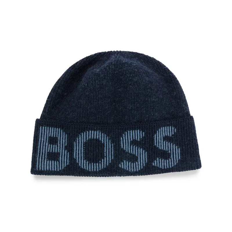 HUGO BOSS Logo jacquard Knitted Beanie-0