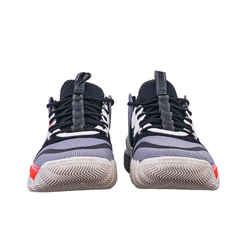 361° Anti Slip Wear Resistant Low Top Basketball Shoes Men's Invisible Gray Black-3
