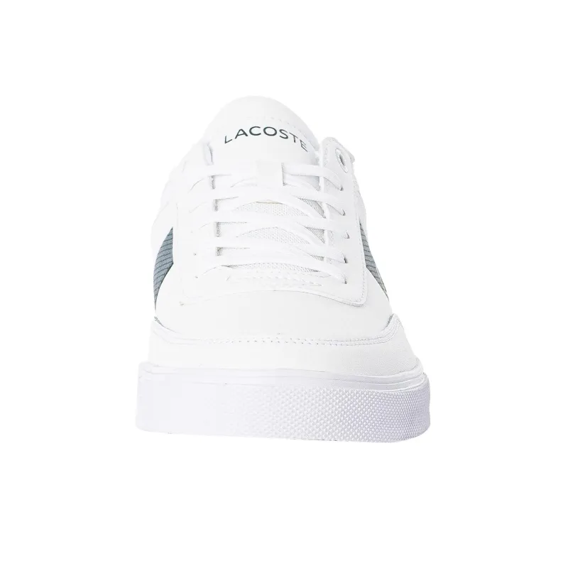 LACOSTE Anti Slip Wear Resistant Low Top Skateboard Shoes Men's White Green-3