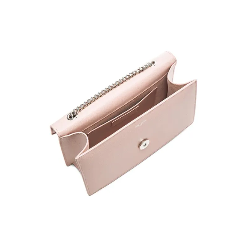 SAINT LAURENT Calfskin Crossbody Bag Shoulder Bag Women's Pink-2