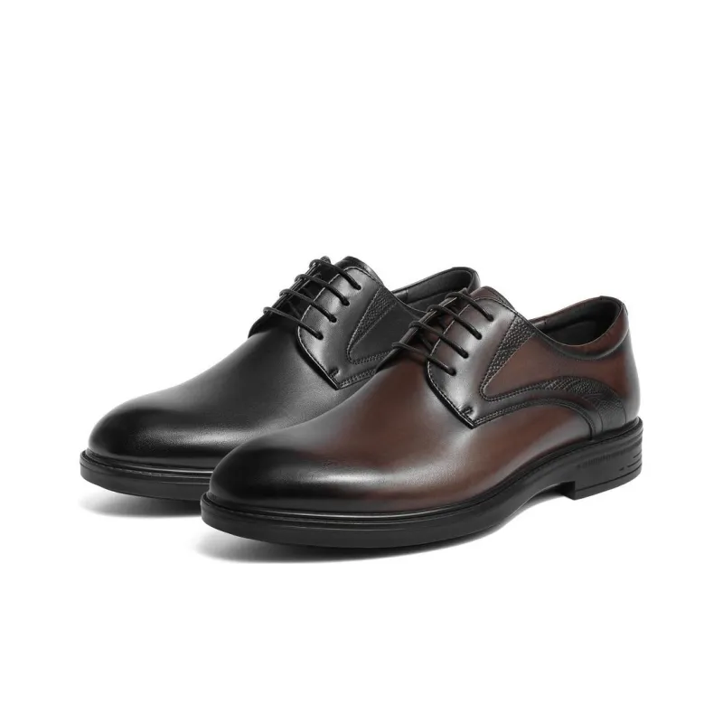 BELLE Dress Shoes Men Low Top Black/Brown-4