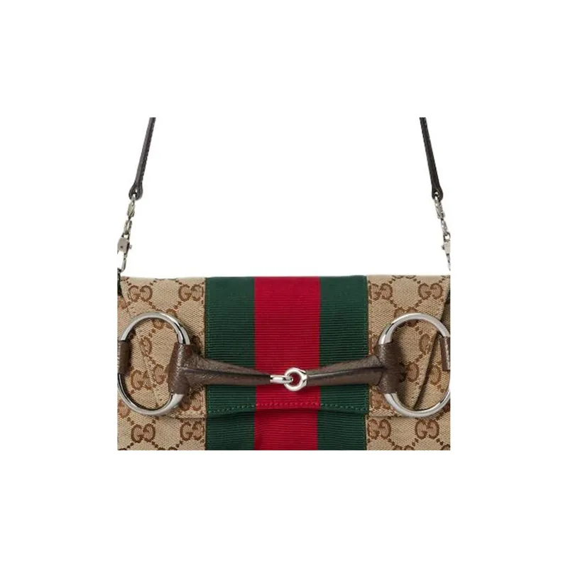 GUCCI Horsebit 1955 Leather Reproduction Shoulder Bag Handbag Shoulder Bag Women's Beige & Ebony-8