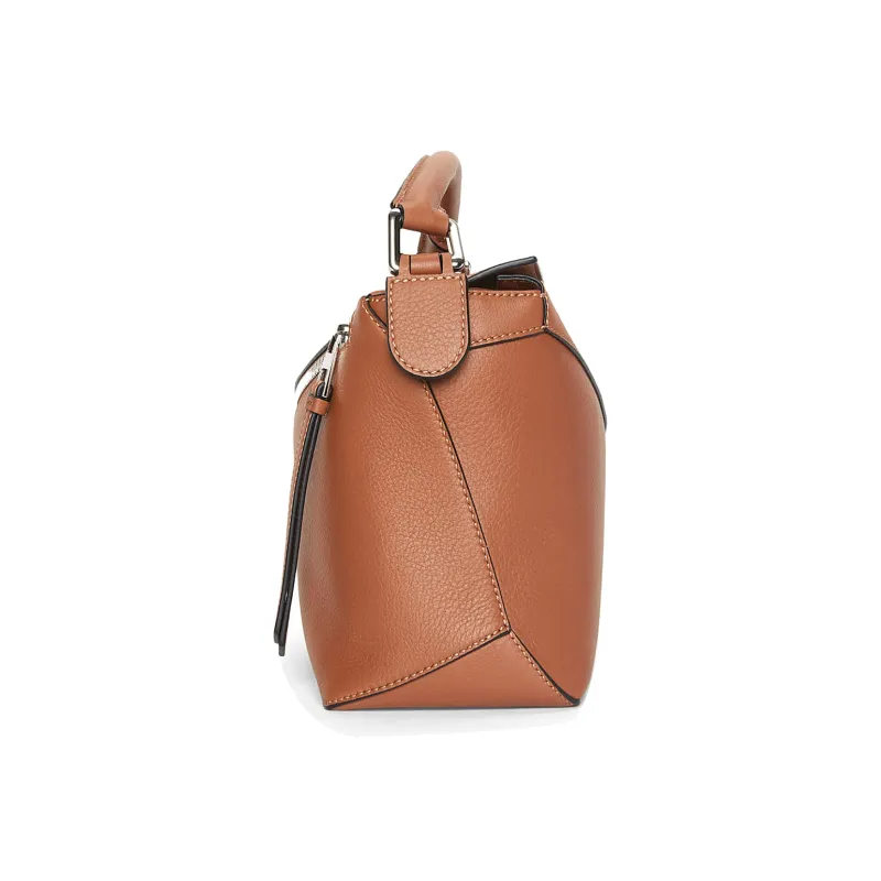 LOEWE Puzzle Cow Leather Handbag, Shoulder Bag, Crossbody Bag Trumpets Women's Tan-3