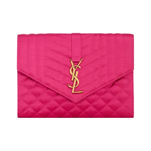 SAINT LAURENT Cotton Clutch Women's Rhodolite Pink