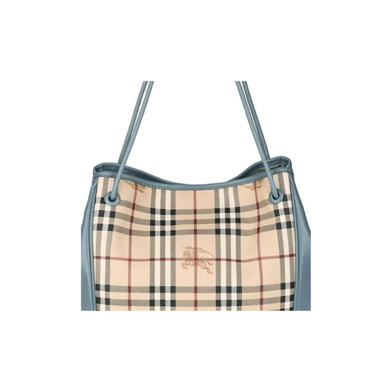 Burberry Pvc Handbag Shoulder Bag Women's Blue-3