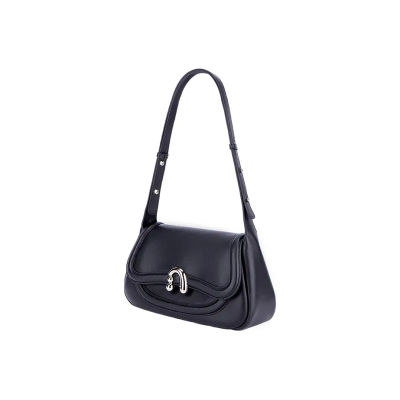 AMAZING SONG Cow Leather Nubuck Handheld Bag Saddle Bag Shoulder Bag Women's Black/White/Green/Red-4