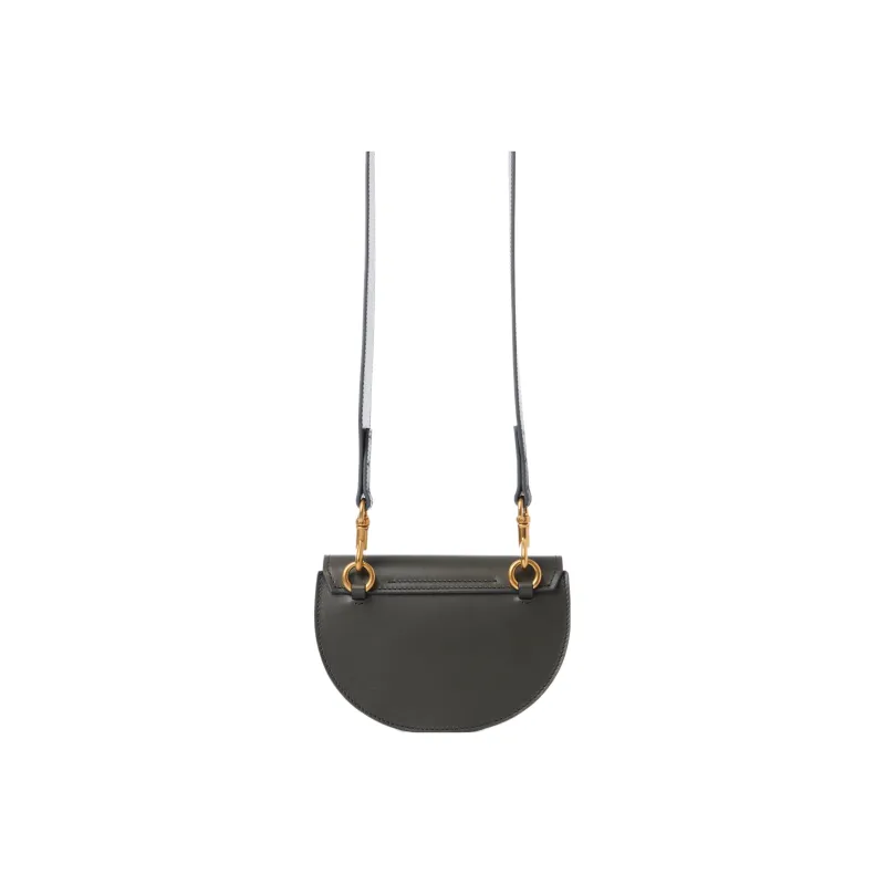 Chloe Marcie Smooth Calf Leather Flap Bag Shoulder Bag Crossbody Bag Mini Women's Elephant Gray-2