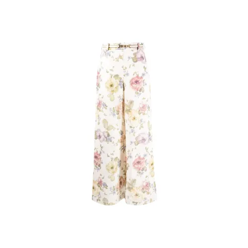 Zimmermann Floral-print Linen Wide-leg Trousers