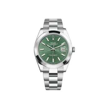 ROLEX Log Series Automatic Mechanical Movement Men's Watches Watch 41mm Green Dial Oystersteel Case Oystersteel Strap