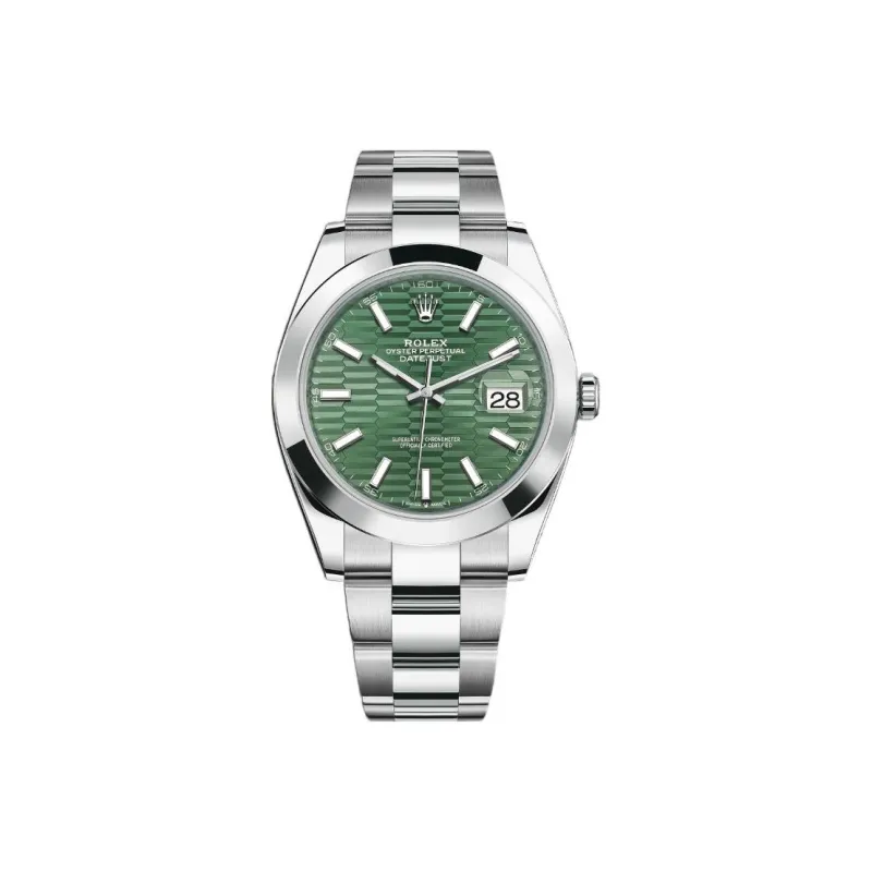 ROLEX Log Series Automatic Mechanical Movement Men's Watches Watch 41mm Green Dial Oystersteel Case Oystersteel Strap-0