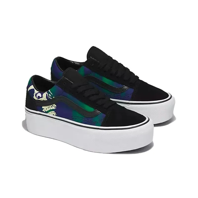 Old Skool Vans Stackform 'Glow In The Dark Skull Print'-2