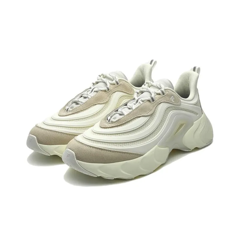 FILA FUSION Ray 4 Cushioning Wear Resistant Low Top Casual Shoes Men's White-2