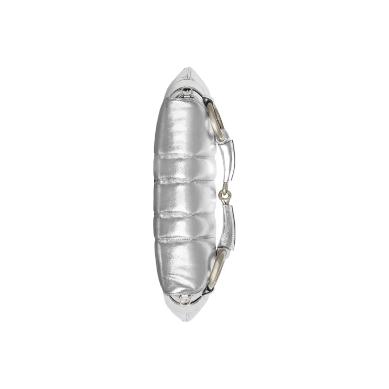 GUCCI Horsebit 1955 Leather Reproduction Shoulder Bag Shoulder Bag Clutch Women's Silver-6