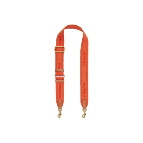 COACH Straps Fabric With Calfskin Bag Accessories Women's Orange