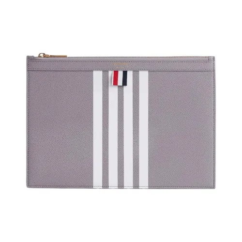 THOM BROWNE· Pebbled Calfskin Coin Purse Clutch Small Size Men's Gray