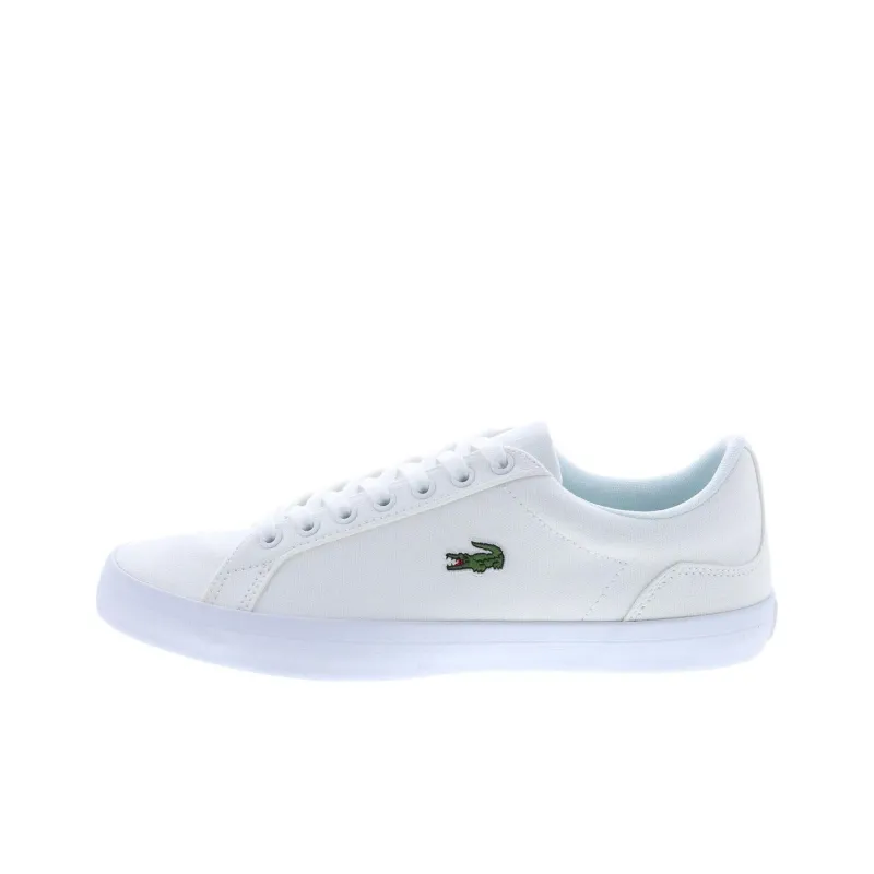 LACOSTE Slip Resistant Low Top Skateboard Shoes Men's White-0