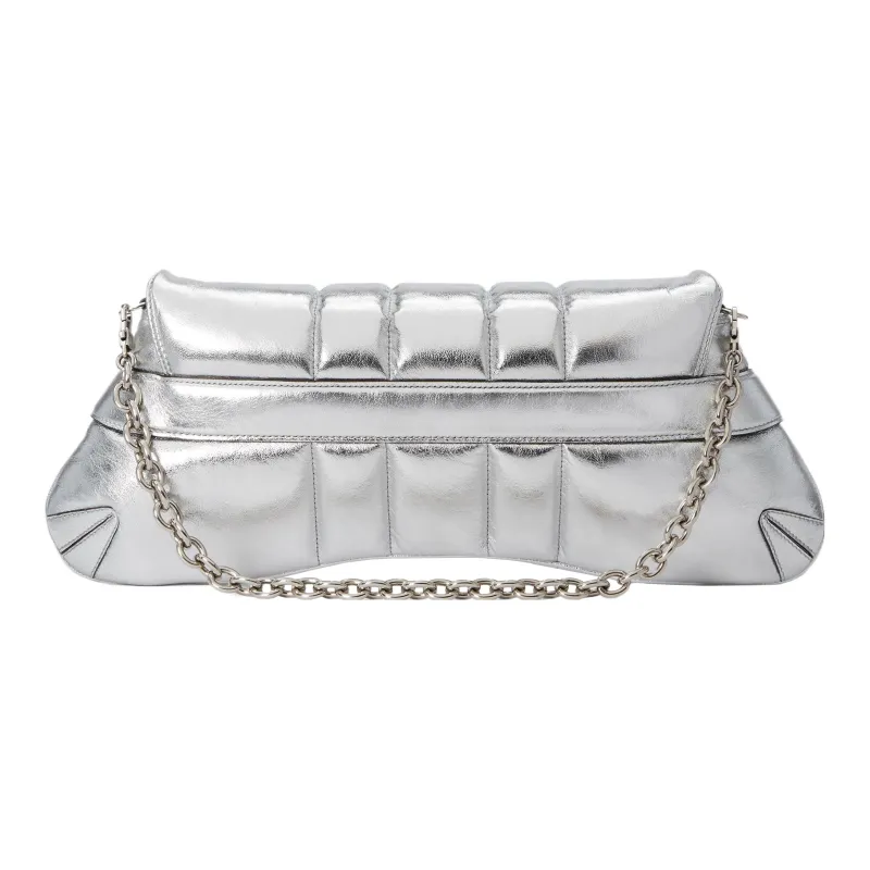 GUCCI Horsebit 1955 Leather Reproduction Shoulder Bag Shoulder Bag Clutch Women's Silver-4