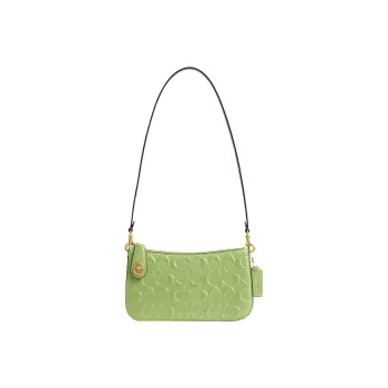 COACH Penn Patent Leather Shoulder Bag, Handbag, Shoulder Bag Women's Grass Green