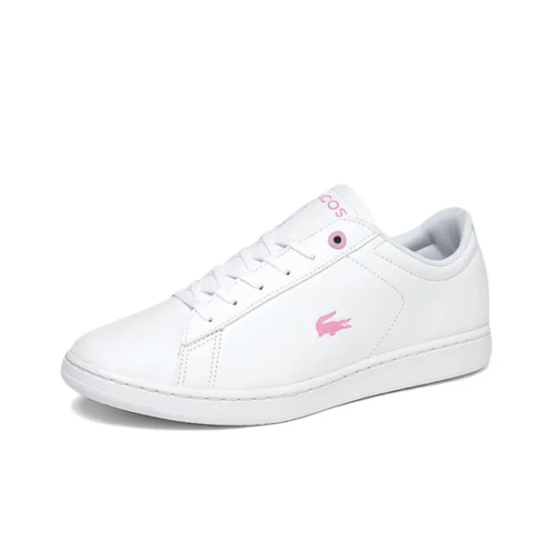 LACOSTE Slip Resistant Low Top Skateboard Shoes Women's Pink White-2