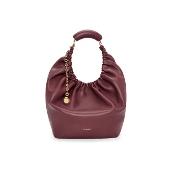 LOEWE Nappa Sheep Leather Shoulder Bag Crossbody Bag Handbag Medium Size Women's Burgundy