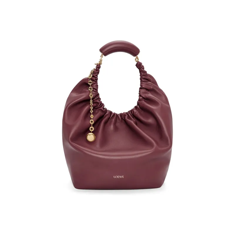 LOEWE Nappa Sheep Leather Shoulder Bag Crossbody Bag Handbag Medium Size Women's Burgundy-0