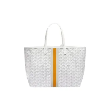 GOYARD Saint Louis Canvas With Leather Tote Shopping Bag Shoulder Bags Handbags Small Size Women's White/Yellow