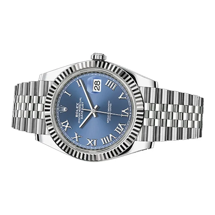 ROLEX Log Series Automatic Mechanical Movement Men's Watches Watch 41mm Blue Dial Oystersteel Case Oystersteel Strap-2