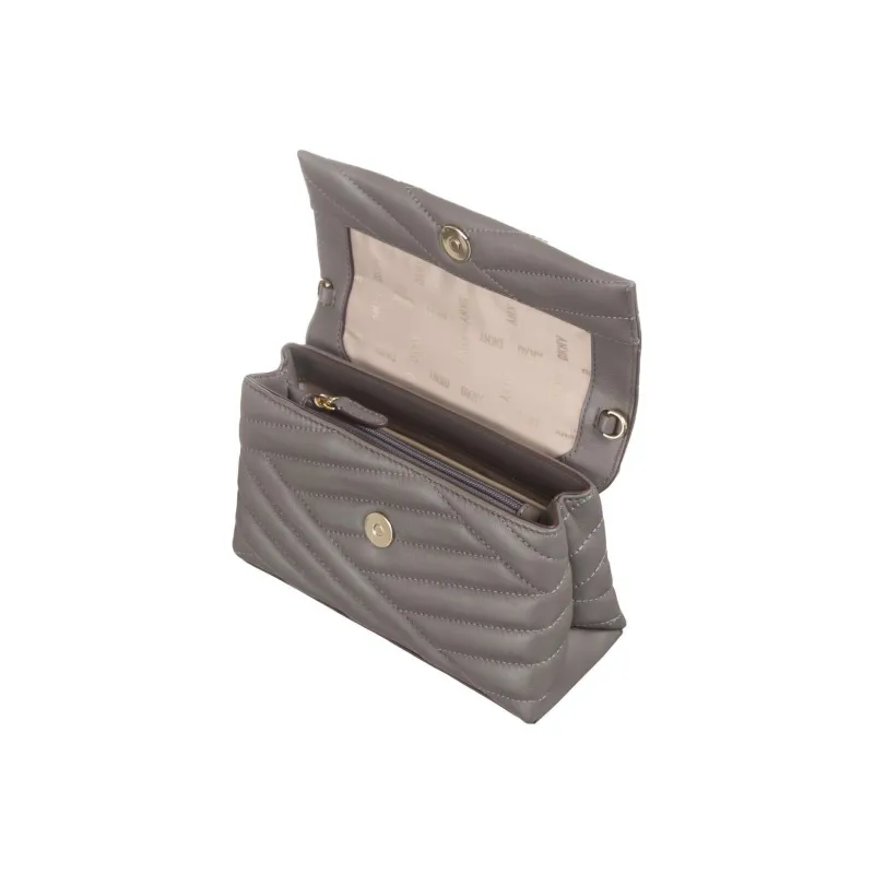 DKNY Leather Shoulder Bag Crossbody Bag Handbag Women's Gray-4