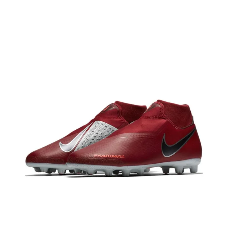 Nike Phantom Vision Anti-Slip Wear-Resistant Soccer Shoes Men's Deep Red-2