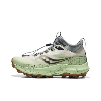 Saucony Peregrine 13 Peregrine Falcon 13 Abrasion Resistant Low Top Running Shoes Women's Green Gray