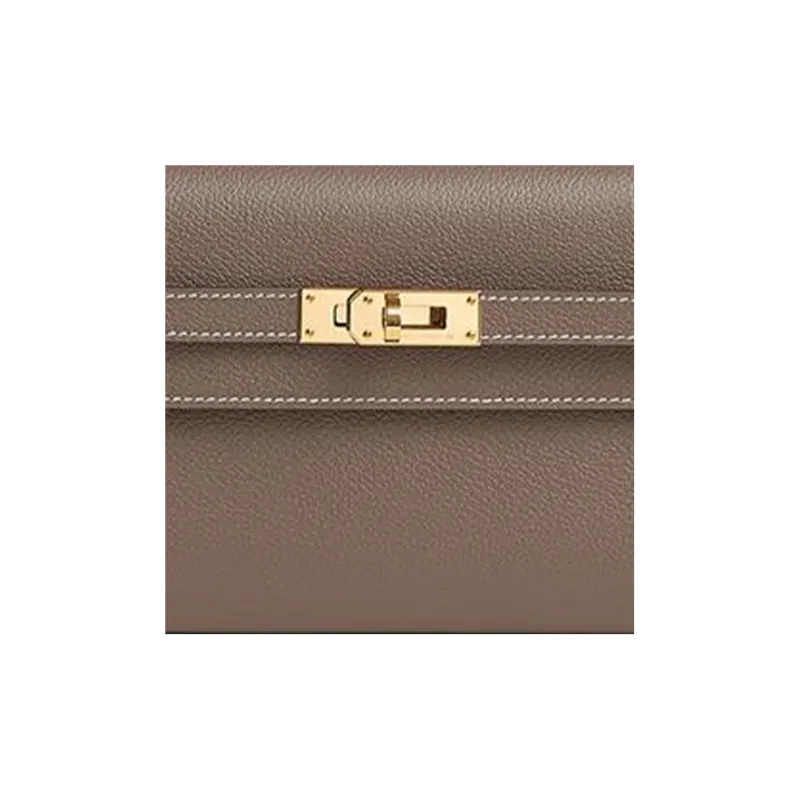 HERMES Kelly Evercolor Leather Wallets Handheld Shoulder Bag Crossbody Bag Women's 18 Etoupe Elephant Gray-3