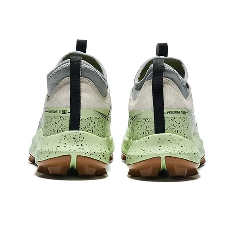 Saucony Peregrine 13 Peregrine Falcon 13 Abrasion Resistant Low Top Running Shoes Women's Green Gray-3