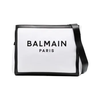 BALMAIN Cotton With Cow Leather Mother And Baby Bag, Crossbody Bag, Shoulder Bag Women's