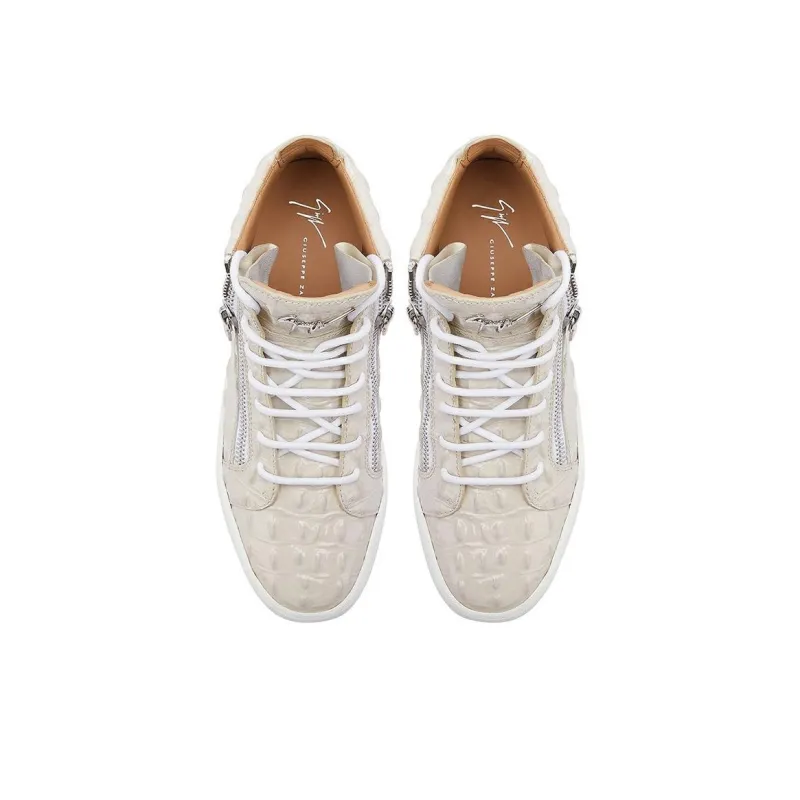 Giuseppe Zanotti/GZ Mid Top Skateboard Shoes Men's White-3