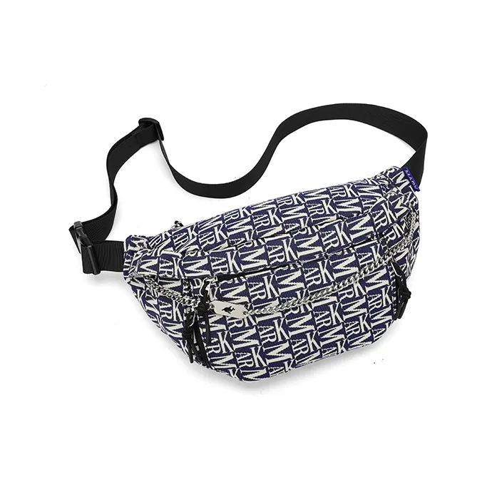 FAIRWHALE Fabric Crossbody Bag Fanny Pack Sling Bag Regular Unisex Dark Blue-3