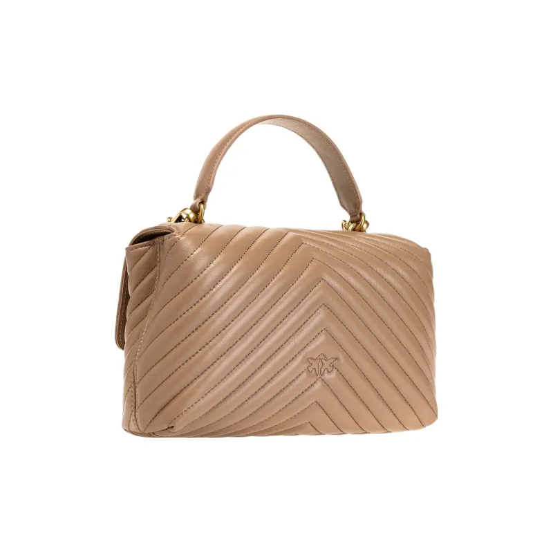 PINKO Sheepskin With Cow Leather Handbag, Shoulder Bag, Crossbody Bag Regular Women's Light Umber-2