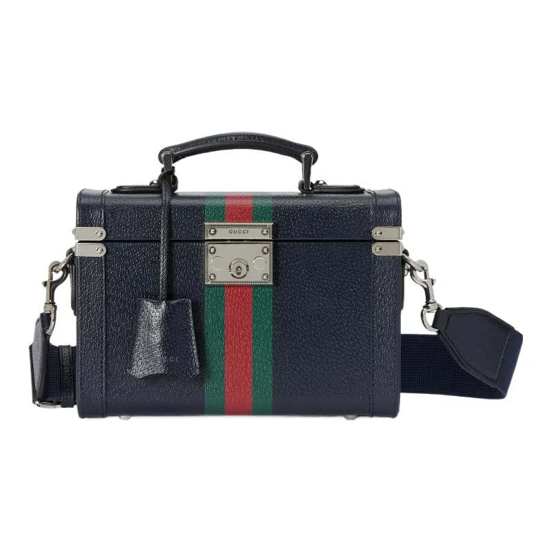 GUCCI Leather Shoulder Bag Crossbody Bag Handbag Makeup Bag Regular Women's Dark Blue-0