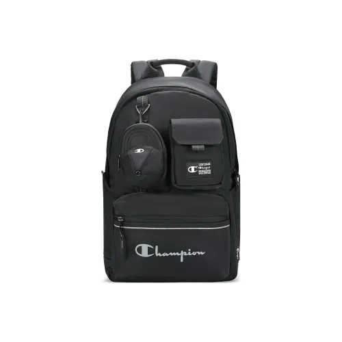 Champion Fabric Backpack Medium Size Unisex Black