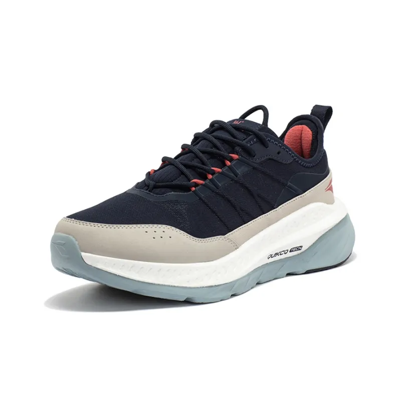 361° Fiery Rain Screen Anti Slip Wear Resistant Low Top Running Shoes Men's Black Shadow Blue-1