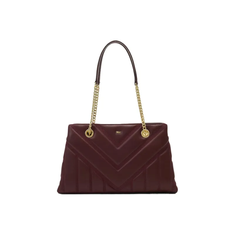DKNY Leather Handbag Shoulder Bag Regular Women's Burgundy-0