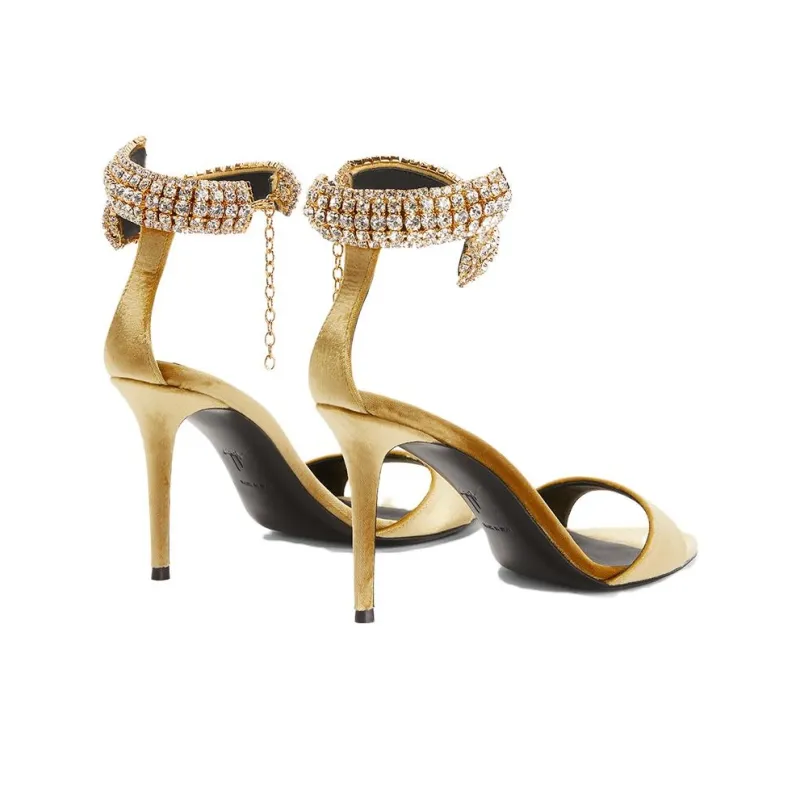 Giuseppe Zanotti Intriigo Bijoux 90mm Velvet Sandals Women's-3