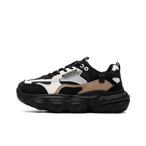 Warrior Breathable Anti-Slip And Wear-Resistant Low-Top FAIRY Chunky Sneakers Women's Black White
